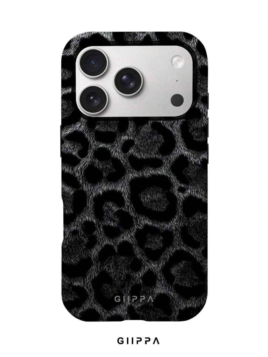 GIIPPA 1件黑色豹紋設計手機殼，適用於Phone 17 Pro Max，兼容Phone 16 Pro Max、15 Pro Max、14 Pro Max，韓系高端時尚趣味手機殼，兼容11/12/13/14/15/16 Pro Max Plus，優雅設計男女皆宜，聖誕節、情人節、復活節、婚禮季與生日送女友的完美禮物！ - 彩色 - 查看 1