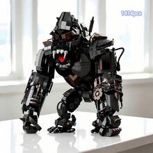 1414pcs Heavy Industrial Giant Gorilla Mecha Building Blocks Set, Static Monster Robot Brick Model, Advanced Collector Display Assembly Kit For Adults, Ideal Gift For Building Block Enthusiasts - Multicolor - View 4