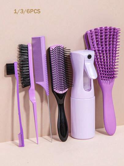 CHIGO 6er Haarkamm-Set, enthält Kamm mit breiten Zähnen, 9-Reihen-Bürste, Massagekamm, Entwirrkamm, Stielkamm, Kantenkamm, Scheitelkamm und Stylingkamm, geeignet für alle Haartypen Salonkämme, entwirrt Haare (enthält 1/3/6er Set) Halloween, Weihnachtsgeschenk
