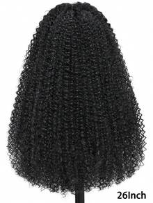 VIOLLY 免膠水 Jerry Curl 巴西捲髮假髮,即戴式初學者友善 5X5 HD 透明蕾絲假髮,180% 密度,預拔髮線與預剪蕾絲封口,自然髮際線與嬰兒髮,真人髮混紡纖維假髮,適合女性日常配戴或派對 - 1B# - 查看 44