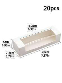 10pcs/20pcs Rectangular Window Macaron Box, Bread Box, Dessert, Donut, Chocolate, Candy Packaging Box, Transparent Window Kraft Paper Cookie, Snowflake Crisp, Nougat, Pastry Gift Packaging Box - View 15