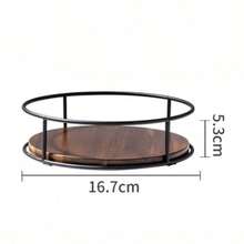 1PC Multifunctional Solid Wood Susan Storage Rack Steel Round Tray Organizer Rotating Turntable For Desktop Condiment Bottles Jars Makeup Tray Suitable For Kitchen Storage, Home Storage, Bedroom Storage - View 7
