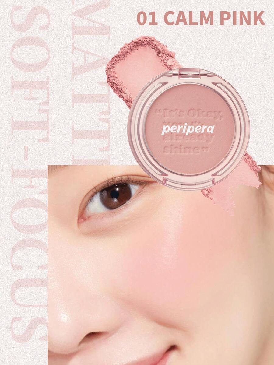 Peripera Pure Blushed Sunshine Cheek #01 1個 4.2g 低飽和桃色霧面控油腮紅 細緻不掉粉 自然柔光 日常輕妝適用 - 01 外面太危險 - 查看 1