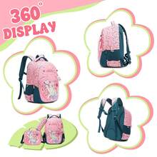 Mochilas lindas para niñas, mochila para portátil con bolso cruzado y estuche para lápices, conjuntos para primaria y secundaria, vuelta al colegio - Mochila escolar infantil - Ver 7