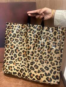 50/20/1件 加厚大號塑膠禮品袋 40*30cm 豹紋款 節日禮品手提袋 情人節派對禮品袋 大容量時尚購物袋 可重複使用 適合禮品包裝 - 豹紋款 - 查看 4