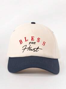 1pc Outdoor Embroidered BLESS Colorblock Baseball Cap, Adjustable Sun Protection Casual Hat, Suitable For Spring/Autumn Travel, Fashionable Versatile Sun Hat For Men, Y2K Style Youth Cap - Baseball Cap - View 17