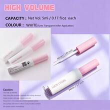 3件/包 (15ml) 假睫毛膠，強力、防水、抗汗，假睫毛工具，適合日常與旅行使用，小巧便攜 - 白色 - 查看 4