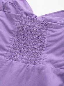 Women's Spaghetti Strap Ruffle Sleeveless Fashion Fitted Bustier Top Summer - Violet Purple - View 6