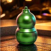 1pc Metal Gourd Fingertip Spinner Keychain, Portable Stress Relief Finger Spinner Toy, Backpack Pendant, Anti-Anxiety EDC Handheld, Magnetic Return, Smooth Play, Personalized Desktop Ornament, Great Gift - Multicolor - View 7