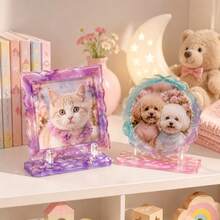 Water Ripple Interlocking Photo Frame Epoxy Resin Mold Set, Desktop Phone Holder Decorative Ornament Silicone Mold, Plaster Mold, Includes 1 Base And 3 Different Shaped Photo Frames - Interlocking Picture Frame Mold Set (B21A-23+24+25+26) - View 9