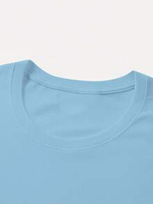 2000s Style New Summer Unisex Vintage T-Shirt With Dancing Cat And Star Pattern, Loose And Comfortable, Suitable For Summer Wear Casual - Baby Blue - View 3
