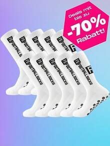 10 Pairs Men's Football Socks, Anti-Slip Grip Pads, Suitable For Football, Basketball And Other Sports, Socks With Anti-Slip Pads. - Multicolor - View 8