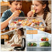 3/4PCS Fridge Organizer Clear Plastic Storage Box With Lid Fridge Cabinet Organizer Kitchen Container - View 3