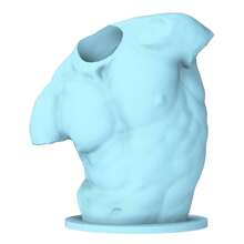 ORIZZONTE Abstract Male Bust Decorative Vase, Tabletop Flower Holder For Dried Flowers And Floral Arrangements, Contemporary Home And Office Decor – 100% Made In Italy, Shipping From Italy - Sky Blue - View 6