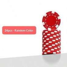 200pcs ABS Monte Carlo Poker Chips, Casino Grade Striped Pattern, Suitable For Texas Hold'em, Blackjack, Card Night Poker Games, Perfect For Casino Card Games, Poker Games And Family Game Night - Multicolor - View 11