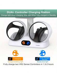 PS VR2 多功能充電底座，DualSense 控制器充電器，VR 頭戴式裝置展示與收納架，VR2 收納架，遊戲配件 - 查看 6