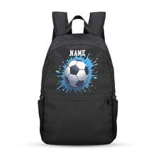 Custom Name Sports Backpack Boys Teens, Soccer Basketball Football Print Light Bookbag, Athletic Rucksack Gift For High School College Travel Gym - Style 05 - View 2