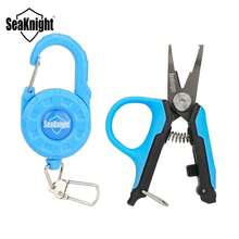 SeaKnight Fishing Scissors With Retractable Lanyard, 4-In-1 Braided Line Cutter, Split Ring Opener, Fishing Gear Accessory - Blue - View 1