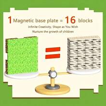 磁性底板 多款底板 適用磁鐵積木 建築積木方塊玩具 Magnet World 2026 男孩女孩兒童 3歲以上最佳禮物 像素風格底板 玩具支撐積木 防止掉落 - 彩色 - 查看 2