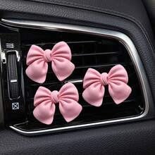 3/4/6 Pcs Pink Bow Car Interior Cute Car Interior Accessories Car Air Vent Decoration Clip Bow Car Air Vent Decoration Clip - A - View 26