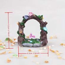 1pc Arch Bridge Sliding Window Micro Landscape Decoration, Mini Slide, Flower Bed And Arch Bridge, Resin Craft, For Fish Tank Scenery, Fairy Garden, Garden Decor, DIY Micro Landscape And Dollhouse Decoration - Multicolor - View 12