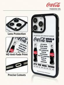 Coca-Cola Classic Phone Case, Vibrant And Passionate, Made Of Lightweight Materials With Anti Drop And Anti Slip Design, Protecting Your Phone Case In Cartoon Anime Style, Compatible With Apple 17, 17 Air,17 Pro,17 Pro Max,11,12,13,15,16 Pro,16 Pro Max,14 Plus,15 Plus,16 Plus,15 Pro,16 Pro Max,XR Waiting For The Model. Suitable For Gifting To Friends And Family - Black - View 3