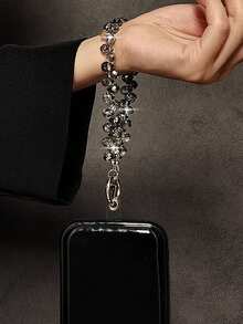 Fashionable Shiny Rhinestone Beaded Phone Lanyard Pendant Bracelet, Suitable For IPhone, Women's Girls Lanyard Bag Charm Accessory - Crystal Bracelet - View 2