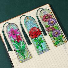 Exquisitely Painted Floral Acrylic Bookmarks, Vintage Arched Window Designs Themed With Daisies, Lilies And Roses For Clipping Reading Pages, Artistic Reading Gifts Ideal For Female Book Lovers And Teachers - One Size Fits All - View 13