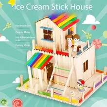 Ice Cream Sticks Wooden Sticks Popsicle Sticks Architectural Model House DIY Craft Materials - Multicolor - View 5