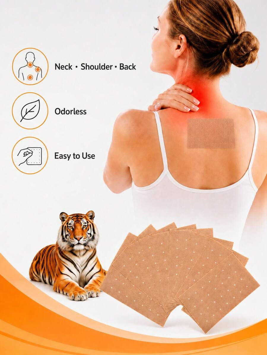 48 piezas de parches de tigre, suaves y relajantes, adecuados para hombros, cuello, manos, espalda, pies y rodillas - Ver 1
