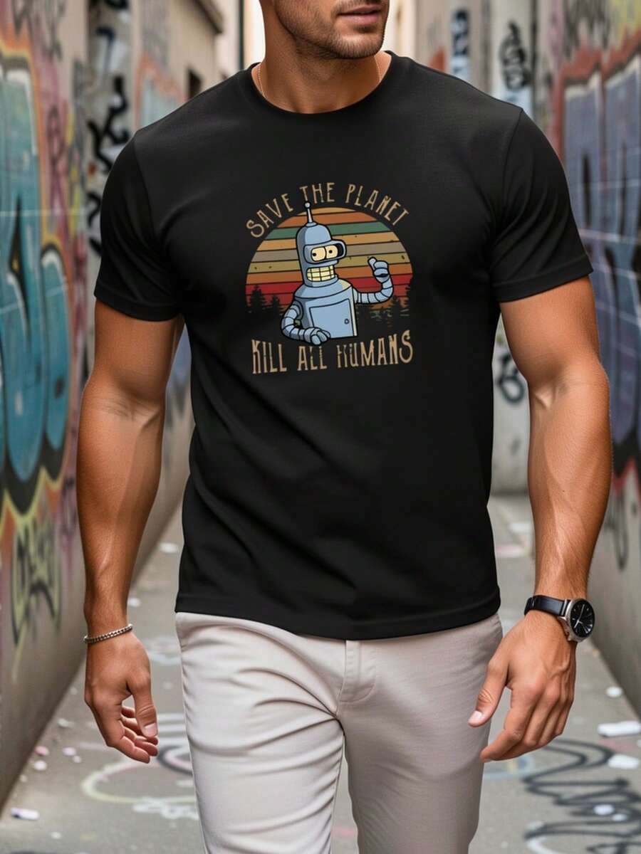 Men Outdoor Tees & Tanks - 黑色 - 查看 1