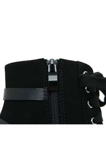 Gdgydh Women Ankle Boots Platform Lace Up Punk Heeled Motorcycle Boots Sexy Fashion Rivets Black Ankle Boots For Woman Spring Autumn Cosplay Shoes - Black - View 12