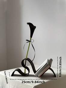 1pc Wavy Shaped Flower Vase, Ribbon Shaped Book Storage Rack, Decorative Storage, Home Decor Vase, Flower Pot, Creative Bookend, Minimalist Wavy Design, Suitable For Study, Office Desk, Living Room, Home Decor, Decorative Ornament, Other Storage Rack, Wedding, Dorm Storage - Multiple Styles - View 4