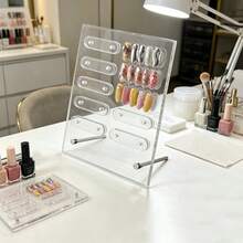 1件透明壓克力假指甲展示架，大容量可拆卸吸盤板，適用於穿戴式美甲儲存、相框、美甲產品攝影道具背景板 - 彩色 - 查看 9