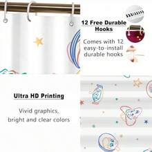 Toy Story Color Line Sketch Character Star Print Shower Curtain Bathroom Household Bathroom Partition Decor Curtain - Multicolor - View 4