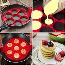 Multi Functional Non Stick Fried Egg Mold, Made Of Silicone Anti Scald Material, Reusable, Foldable For Storage, Suitable For Cooking And Baking Tools In The Kitchen, Kitchen Utensils, Graduation Gifts, And Holiday Gifts, - Multicolor - View 6