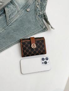 Women's Letter Print Tri-Fold Wallet With Coin Purse & Card Holder, Large Capacity, Travel Essential, Versatile. - Coffee - View 5