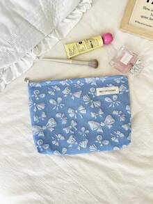 MEYOU FAIRY AGG, Bolsa de cosméticos de gran tamaño fresca y minimalista para mujeres, bolsa con forro interior, neceser de viaje portátil, bolso de mano, bolsa versátil para almacenamiento de productos de cuidado de la piel, organizador de productos de higiene femenina, regalo para mamá o novia, estuche de bolígrafos para estudiantes - Multicolor - Ver 10
