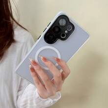 適用於 Galaxy S26Ultra S25Ultra S24Ultra S23Ultra A56 A16 A17 A36 A26 A16 A37 A57 S24 S23FE Plus A55 A35 A54 A15 S25 S24 S23 及其他機型的頂級磨砂親膚手機殼，全方位相機保護、內建鏡頭膜、柔軟觸感、防指紋、支援無線充電與防震設計 - 白色 - 查看 7
