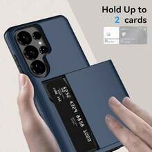 卡槽錢包手機殼，防震保護套，適用 Galaxy S23 S22 S21 S20 S24 S25 FE S24 Ultra Plus A55 A56 A36 A16 A17 - 藍色 - 查看 6