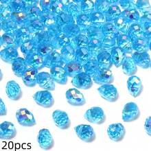 20pcs Dreamy Sparkling AB Color High Quality Glass Crystal Beads, Water Drop Shaped Faceted Spacer Beads Decoration Beads & Bead Assortments, For DIY Jewelry, Bracelets, Necklaces, Keychains, Earrings, Pendants And Craft Materials - Teardrop - View 12