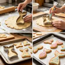 Mermaid Cookie Cutter, 4.45 Inch Mermaid Tail Shape, Summer Theme Cookie Mold, Crown Angel Stainless Steel Metal Cutter, Suitable For Birthday Party And Valentine's Day - View 3