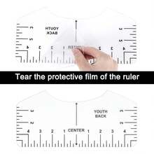 5-Piece T-Shirt Ruler Set For Aligning Vinyl Materials, T-Shirt Ruler For Centering Designs, PVC Measuring Templates, Sewing Accessories And Tools, Suitable For  Heat Transfer Vinyl Materials (Blue) - Tshirt Ruler-12-balck - View 6
