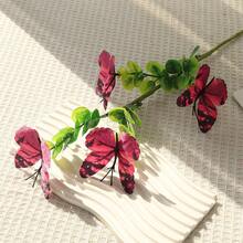 1/2/4/8pcs 22.05 Inch Bendable Butterfly Artificial Flower Branches, Adjustable Butterfly Angle And Shape, Suitable For Window Display, Minimalist Wedding Room, DIY Floral Crafts And Restaurant Tabletop Decor - Hot Pink - View 7