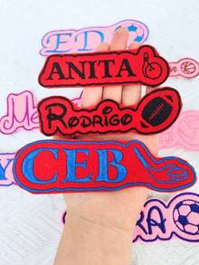 3-6 Inch Iron-On Name Patch, Large Back Embroidery Patch For Jacket, Home Decor, Decoration, Personalized Gift, Customized Gift, Personalized Name Embroidery Patch, Customized Text Embroidery Patch, Sew-On/Iron-On Patch Accessories, Suitable For Hats And Backpacks - Multicolor - View 7
