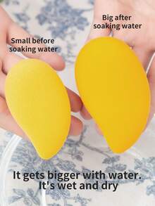 15pcs Large Mango Shaped Makeup Sponges, Suitable For All Skin Types Makeup Tool - Orange - View 4