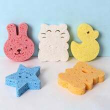 4pcs/1pc Baby Bath Sponge - Cute Exfoliating Bath Brush | Bathroom Baby Bath Essentials - Toddler Must-Haves | Cartoon Shaped Wood Pulp - Multicolor - View 7