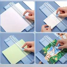1pc Precision Trimmer, A4 Portable Rolling Blade Paper Cutter, Built-In Grid Ruler Straight Cutting Function, Hidden Safety Blade No-Burr Manual Cutting Tool, Suitable For Scrapbook, Journal DIY, Student Homework And Office Document Cutting Needs. Scrapbook Supplies, Back To School, Teacher Supplies, Desk Accessories - Multiple Styles - View 7