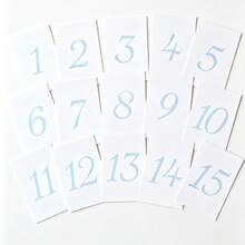 10 quadratische Tischnummern-Karten, geeignet für Hochzeits- und Veranstaltungs-Sitzordnung, Papier-Tischnummern-Karten mit Holzsockel, minimalistischer eleganter Stil, hochwertiger Karton - Weiß - Übersicht 9
