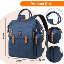 Large Capacity Diaper Bag Backpack, Multifunctional Maternity Bag For Mom, Lightweight Care Backpack For Stroller Walks, Park & Weekend Getaways - Blue - View 5